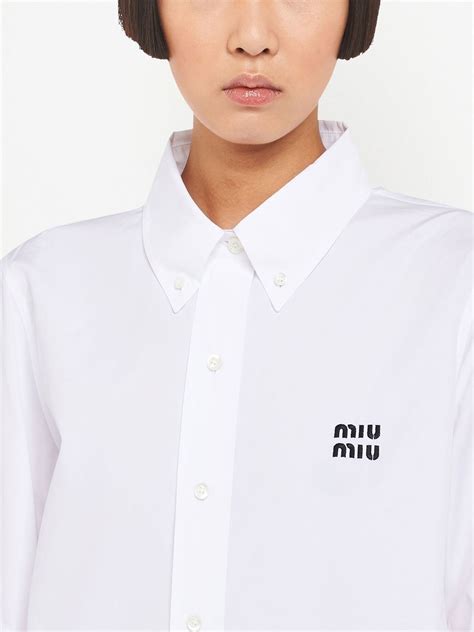 miu miu button down|Women's Designer Shirts, Tops and Blouses .